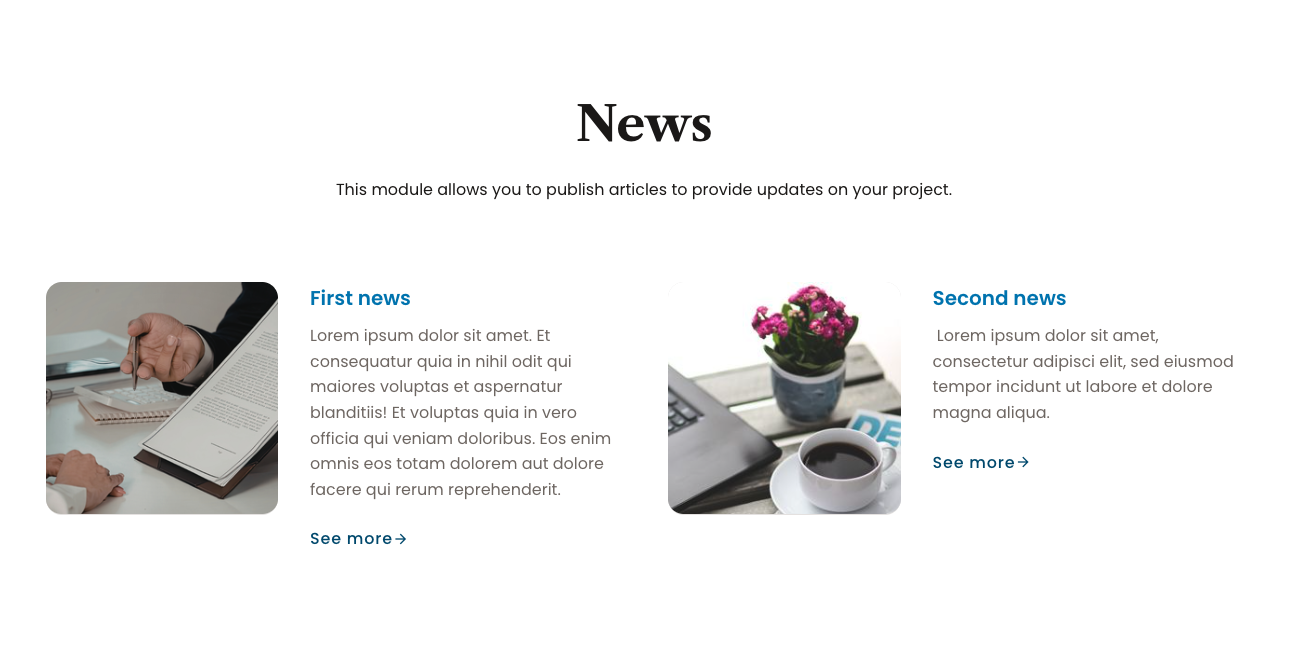 News & updates module