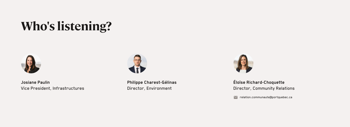 Team / Who's listening module
